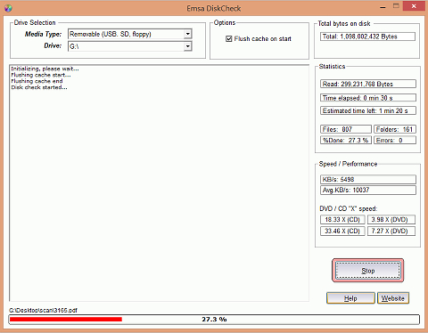 Disk checking and benchmarking tool - scans CD/DVD/HDD etc. Freeware.
