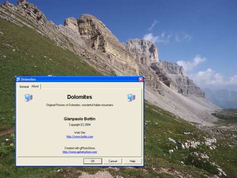 Screen Saver with astonishing photos of Dolomites, wonderful italian mountains